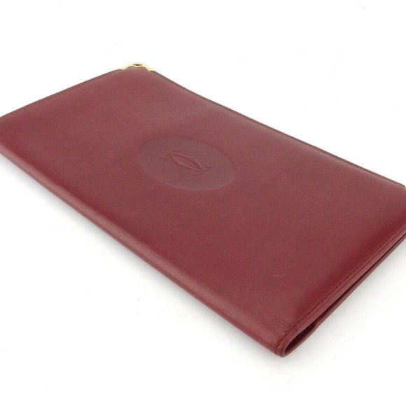 Cartier length wallet mast line Bordeaux leather Authentic used - Picture 4 of 8